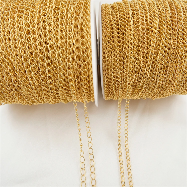 

Jewellery raw materials brass cuban link Chain 14k gold plated chain bulk popular style 150BS Chains for Jewelry Making