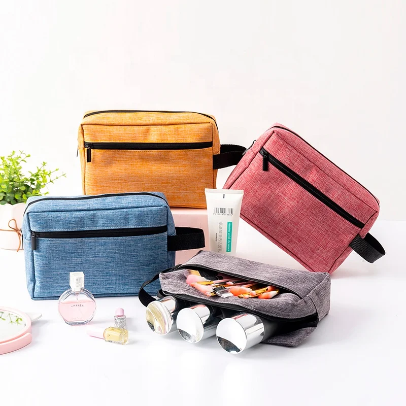 

New coming handle portable polyester beauty travel size zipper cosmetic bag makeup