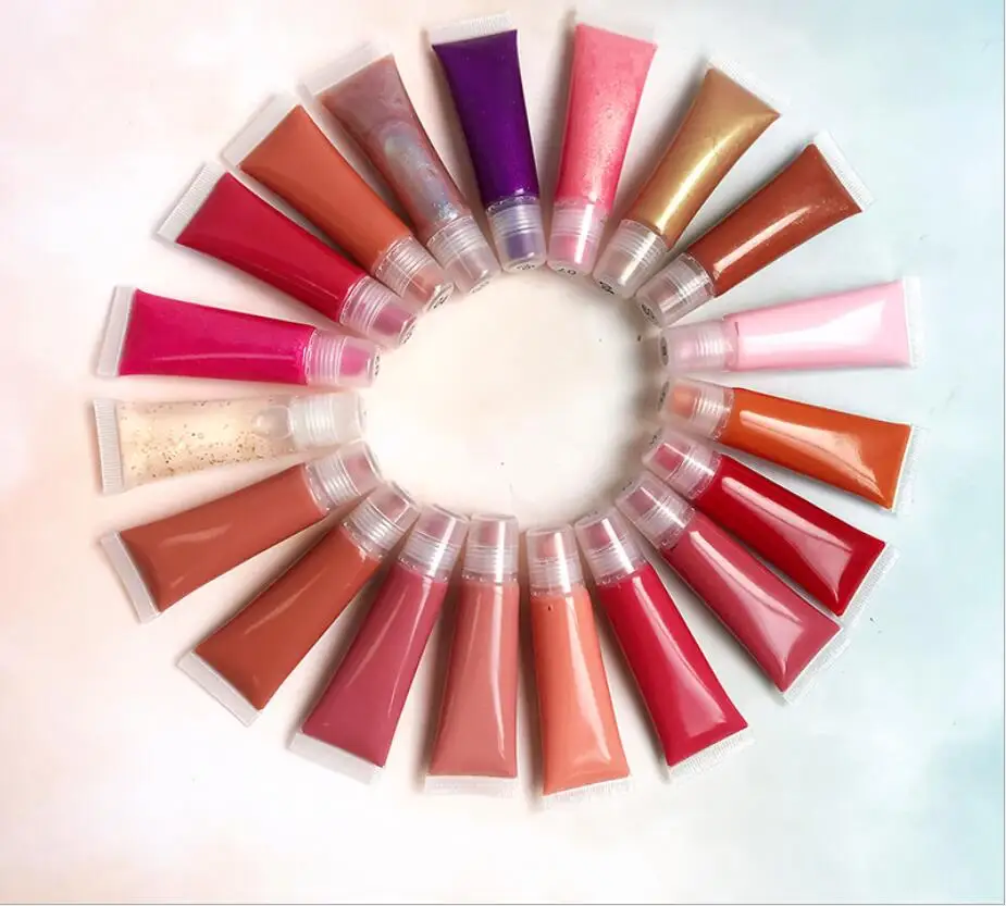 

28Colors Glitter Squeeze Tube Lip Gloss Custom DIY Wholesale Private Label Cosmetic No Brand Lipgloss, Muliti-color