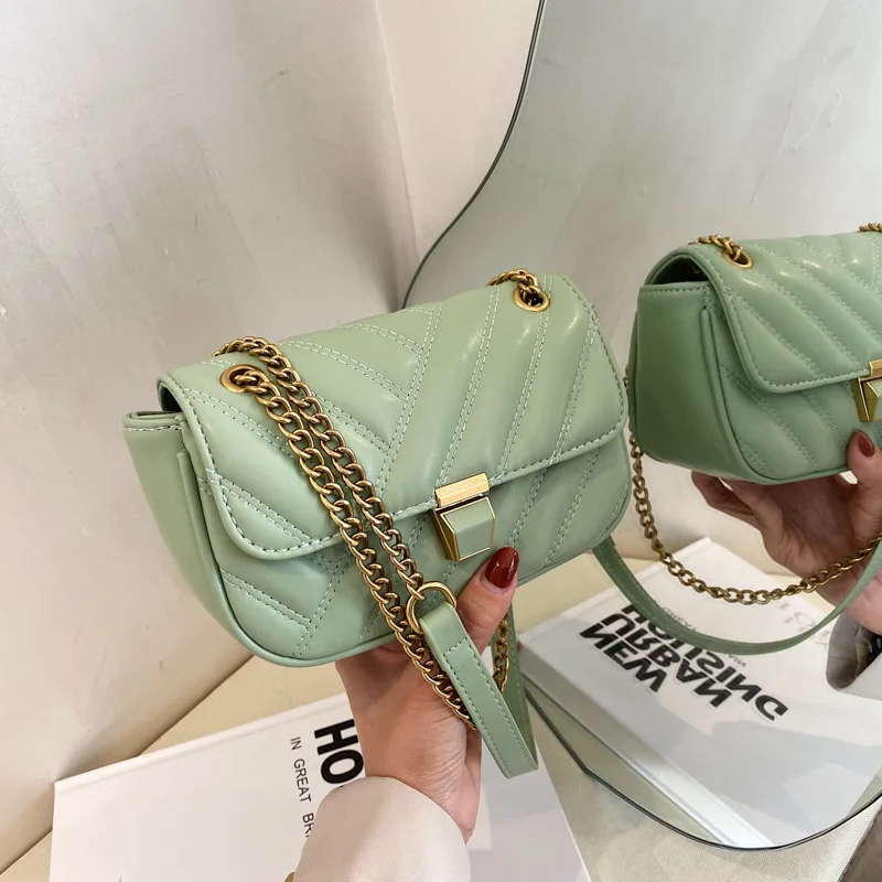 

New arrivals PU Leather Handbags Shoulder Chain Bags Designer Handbags Famous Brands Lock Handbags For Women Purses 2021