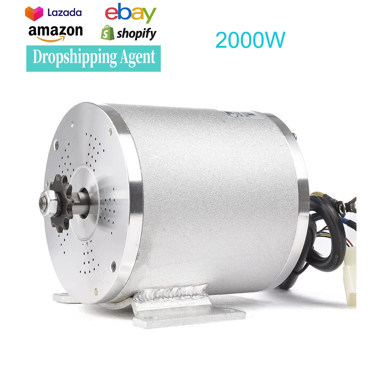 Kunray 48V/60V 2000W High Speed Electric Brushless DC Motor Kit Aluminum Bicycle Parts for Speedy Electric Bicycles at 4300RPM