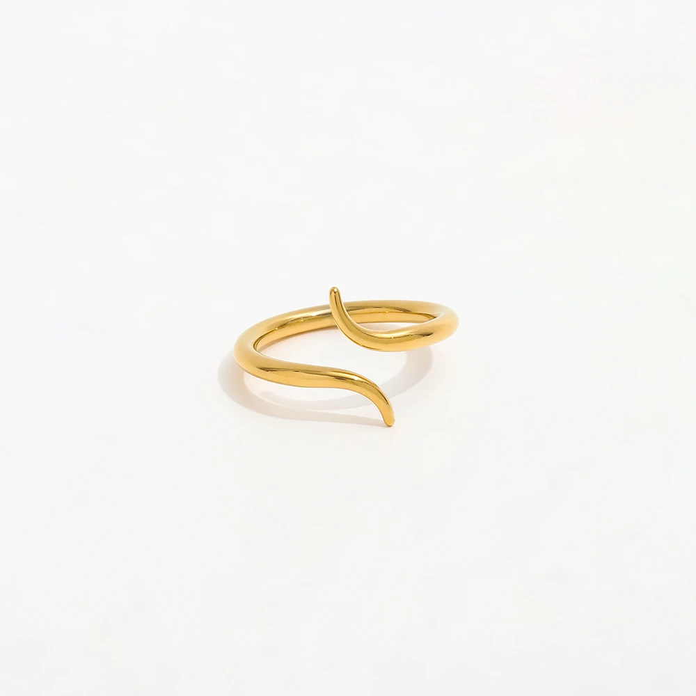 Joolim High End 18K Gold Plated Abstract Snake Rings for Women Finger Ring Non Tarnish