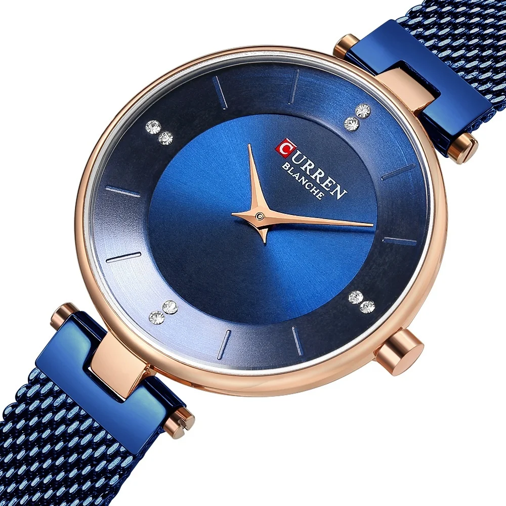 

CURREN Watches Ladies Elegant Rhinestone Stainless Steel For Woman Fashion Wrist Watches Dress Ladies Waterproof Bracelet, According to reality