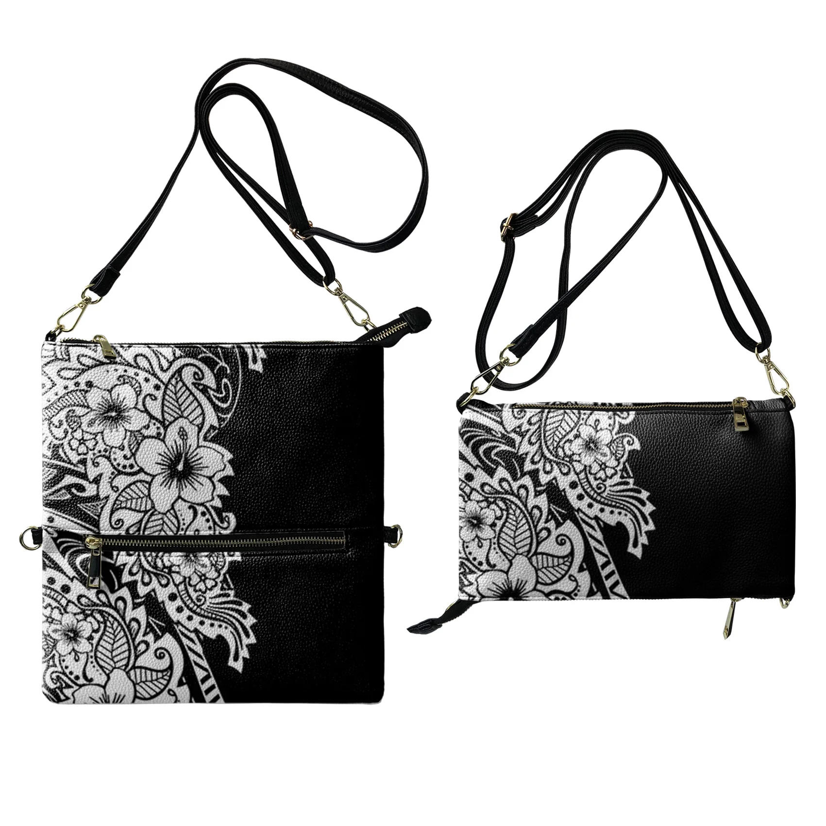 

Traditional Black And White Tribal Design Printing Laides Envelope Handbags Wholesale And Dropshipping MOQ 1 Leather Crossbody