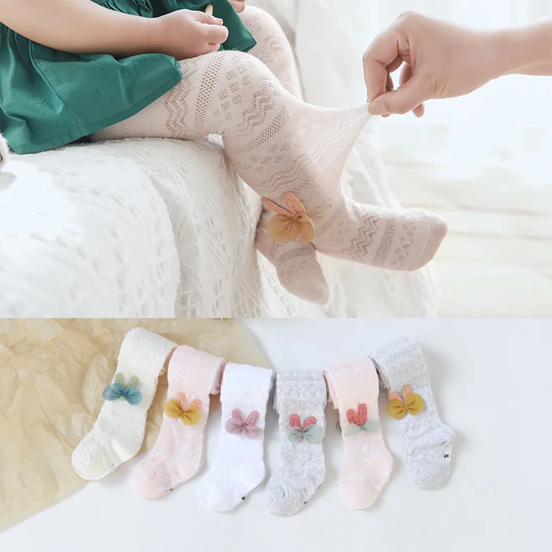 

Wholesale kids socks with bows baby girls knitted tights cotton baby stockings tights pantyhose, White/pink/khaki/dark gray
