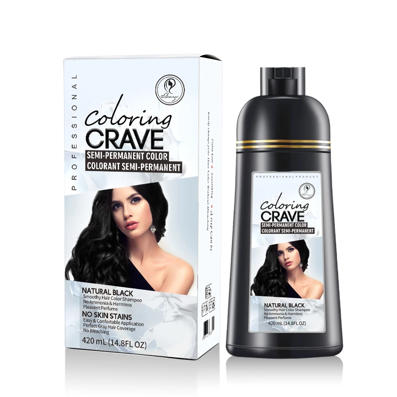 

herbal hair color shampoo black noni fruit agran care hair dye in 5 minutes, Natural black