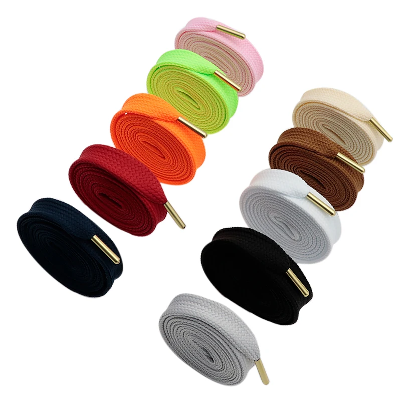 

Weiou New Arrive Fashion Style Polyester Flat Metal Tip Shoe Lace Support Custom Color And Metal Tip With High Quality For shoes, Customized
