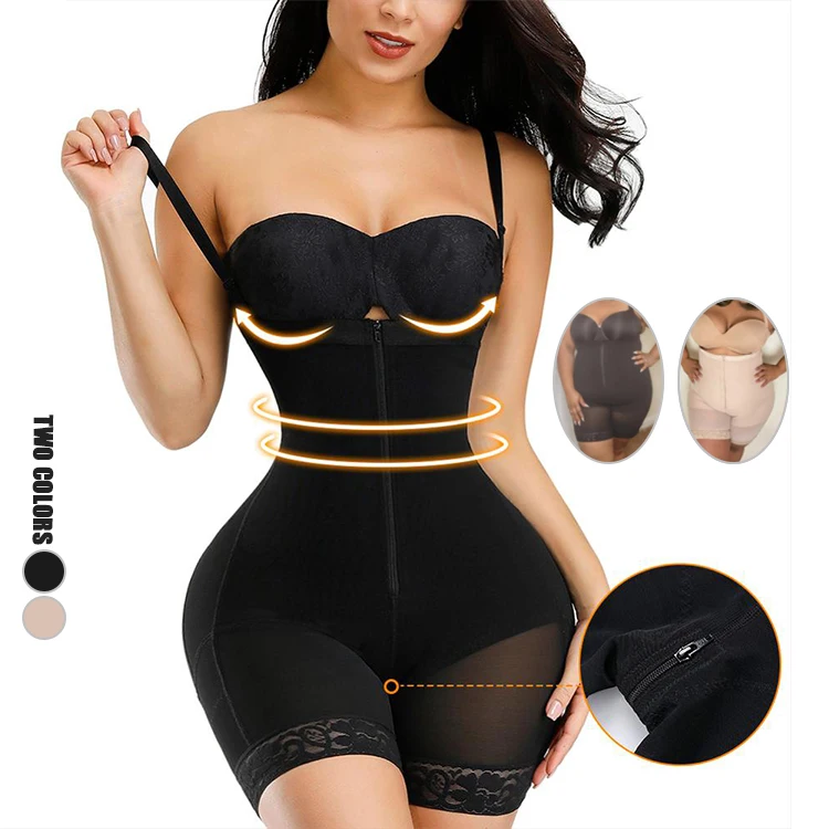 

Amazon Best Seller Compression Columbian Fajas High Waist Seamless Bodysuits Zipper Crotch Women Shapewear Faja Compression