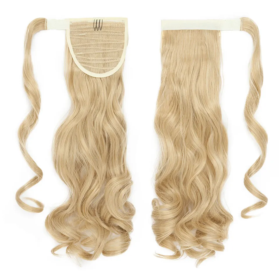 

23" Long Curly Clip In False Ponytail Hairpiece With Hairpins Synthetic Pony Tail Hair Extension