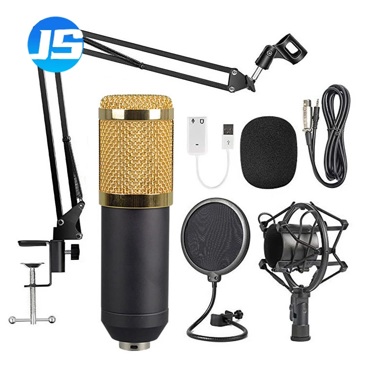 

Professional Bm800 Recording Dynamic Karaoke Universal Portable PC Mic Condenser Studio Gaming Wired Microphone And Accessories, Black;gold;pink;blue