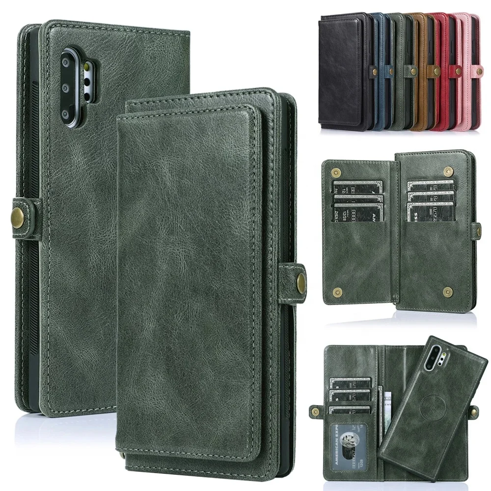 

Removable Leather Case For Samsung Galaxy S21 S20 FE S10 E S9 S8 Note 20 10 9 8 Ultra Plus Lite A81 Flip Wallet Card Stand Cover