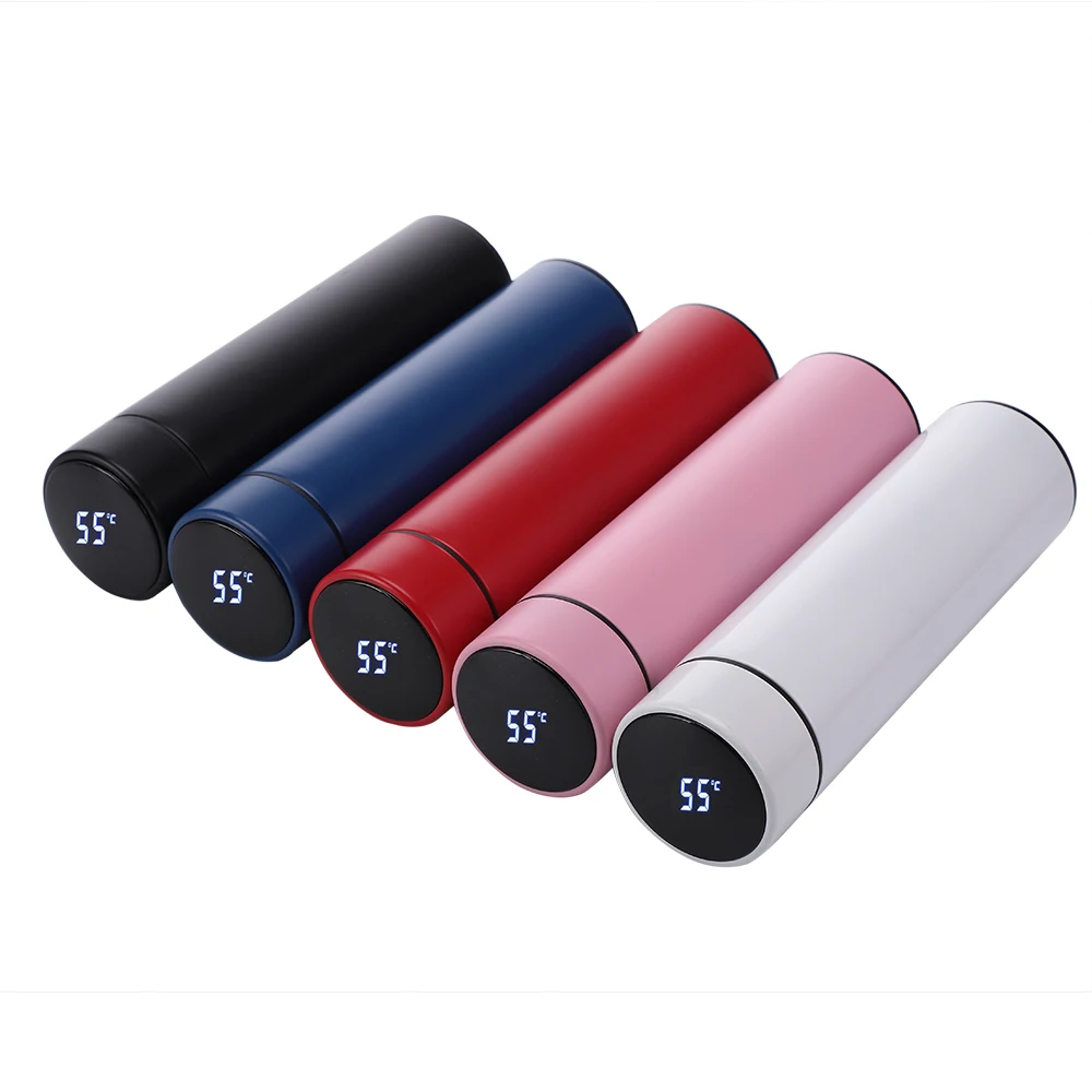 

500ml Vacuum Smart Reminder Thermos Flask Led Digital Temperature Display Stainless Steel Insulated Smart Water Bottles