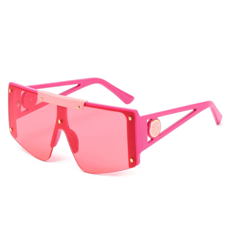 

Hot selling unisex 2022 trendy oversize sun glasses women men luxury pink shades green lens one piece big square sunglasses