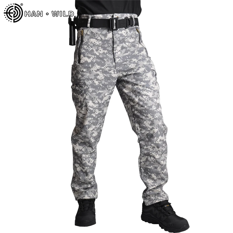 

HAN WILD Shark Skin pants Multifunctional Windproof Waterproof pants Winter Warm Tactical pants