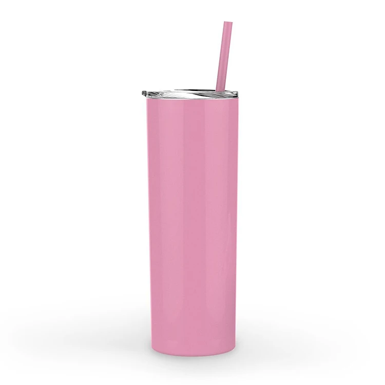 

Stainless Steel Slim Insulated Travel Tumbler with Lid and Straw 20oz Slim Water Tumbler, Customed color