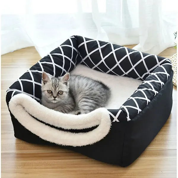 

Warm Cat Bed Dogs Soft Nest Kennel Bed Cave House Sleeping Bag Mat Pad Tent Pets Winter Cozy Beds Pet Manufacturer Cat Tunnel
