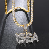 

Trend Iced Out Custom Name Bubble Letters Necklaces For Men Hip Hop Jewelry