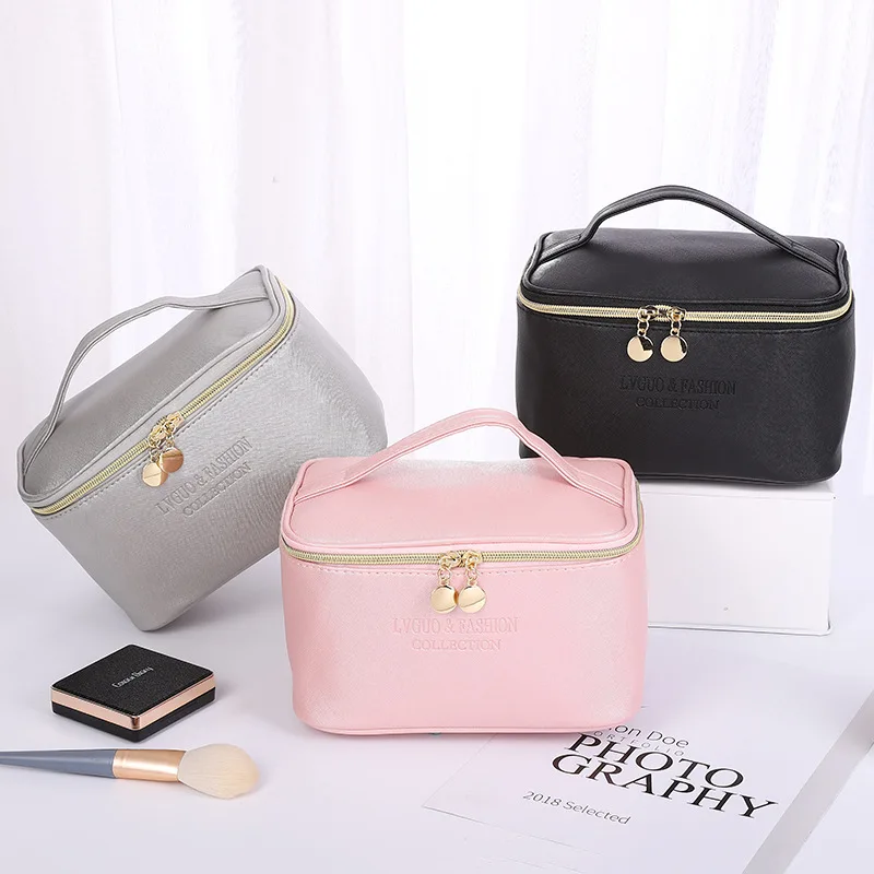 

Large Women Travel Washing PU Leather Waterproof Zipper Make Up Bag Organizer Beauty Case Cosmetic Bag