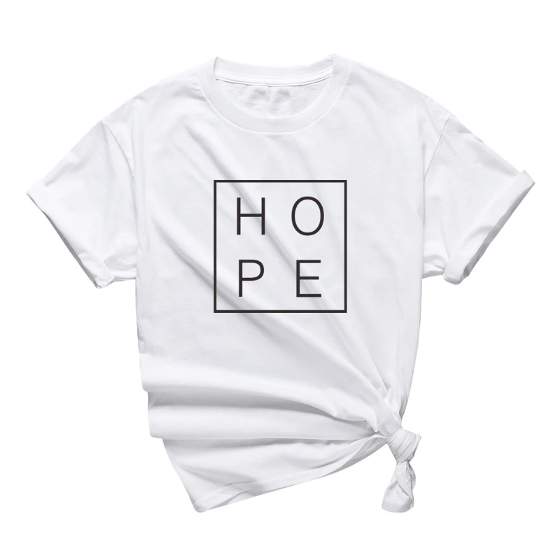 

Wholesale And Drop Ship Hope Christian Faith T Shirt Lady Girl Streetwear Casual Basic Tee A-119