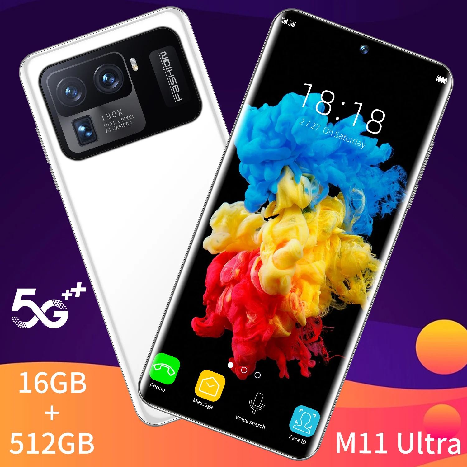 

2021 New Design Mi 11 Smartphone 7.3 Inch with 16+512GB Large Memory Smartphone Mobile Phone