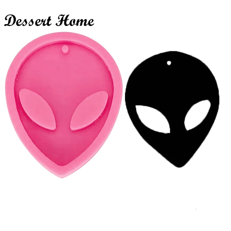 

DY0070 DIY Shiny Alien for keychains epoxy resin molds Silicone Mould Decorative Craft Mold silicone keychain molds, Pink