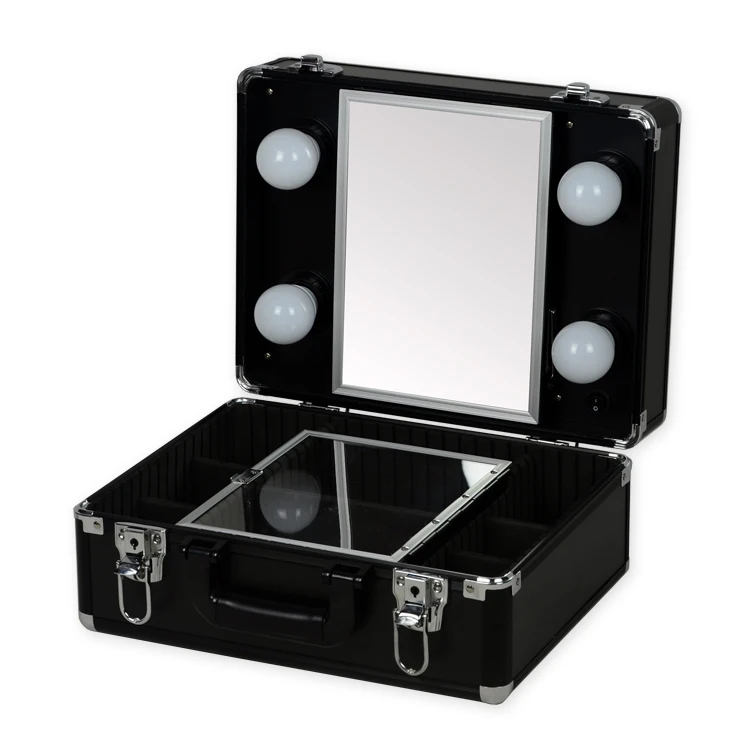

New Type Make up Vanity Box Case Contouring Beauty Kit Gift Set Mirror Storage Box 10 type with yellow or White Light, Brown, silver, black, sliver / black / custom color accepted