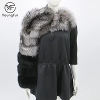 

Instagram Fashion Lady Silver Fox Fur Sleeve Wraps Muff Genuine Fox Fur Neck Warmer