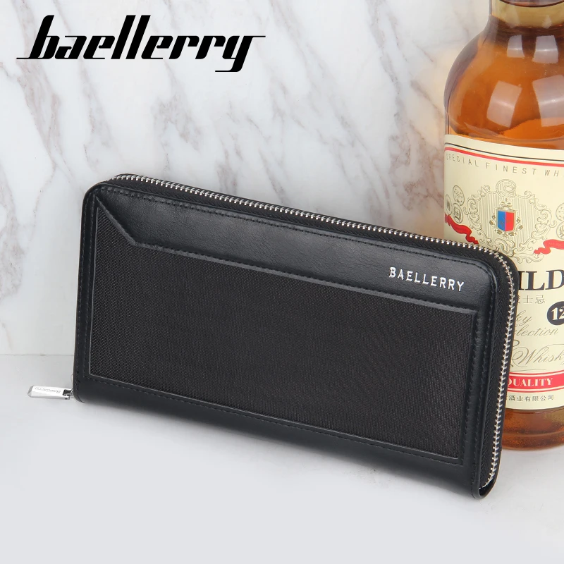 

2021 beallerry men wallet pu leather wholesale custom long men card holder zipper wallet, Customized