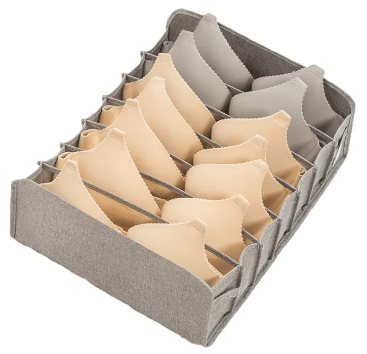 

Wholesale Foldable Closet Underwear Organizer Non-woven Fabric Slitting Multi Functional Finishing Box, Gray,pink