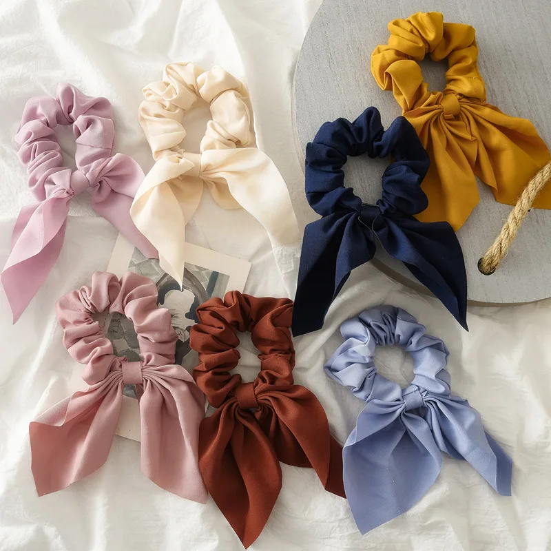 

OUYE korean fashion hair rope ties Wholesale bow designer hair accessories women colorful summer hair accessories