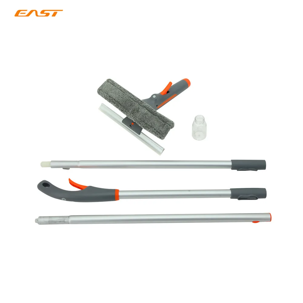 

Window cleaning poles telescopic microfiber spray glass cleaner squeegee, Orange and grey