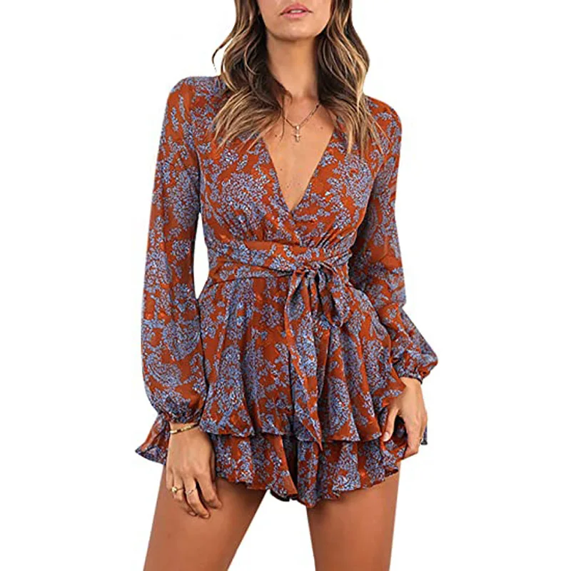 

Vintage Prom Club Plus Size Dress Elegant Long Sleeve Evening Dress Autumn Sexy V-neck Dyed Flower Corset Casual Cocktail Dress, 5 picture colors