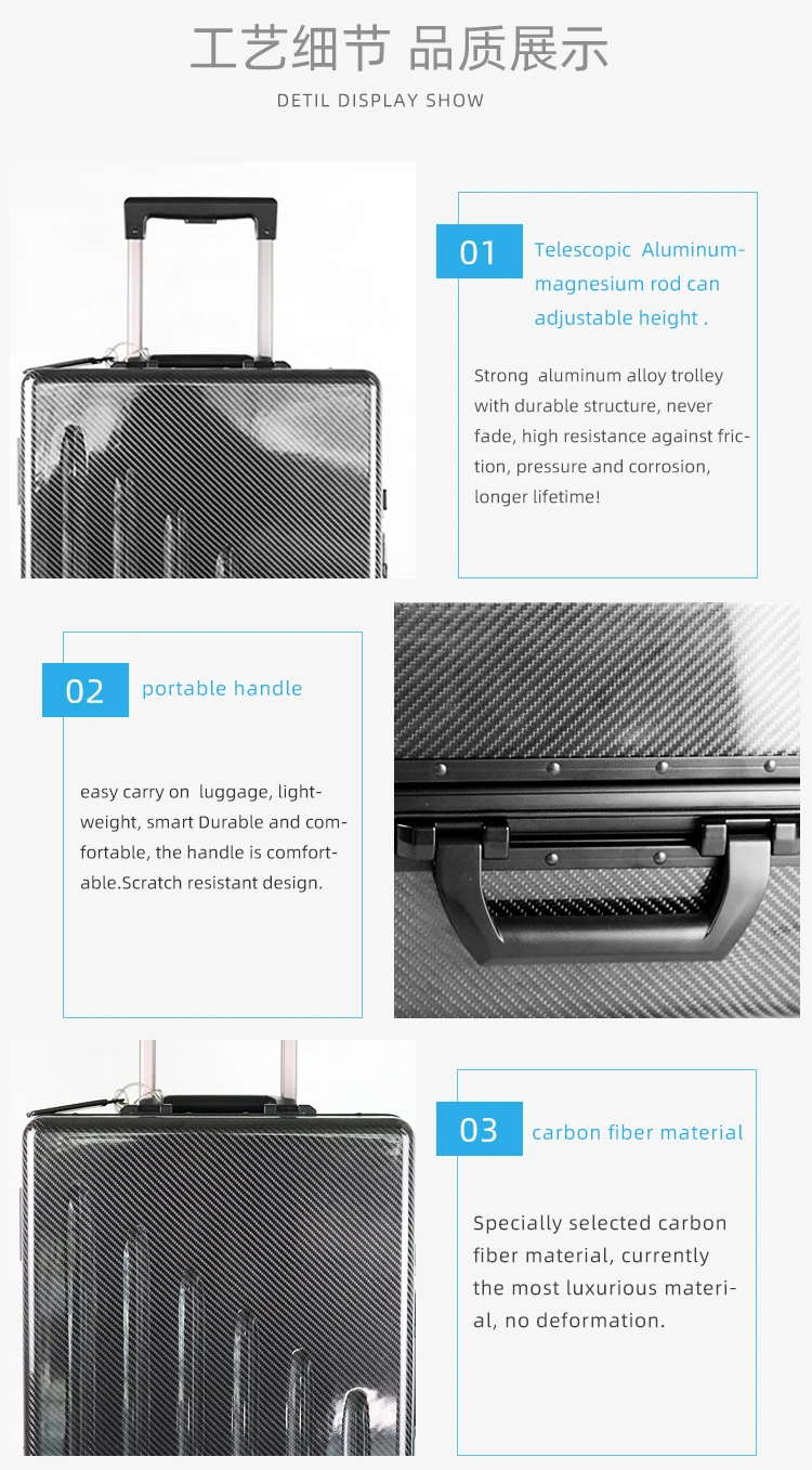 wholesale metal aluminum travel luggage trolley bag suitcase