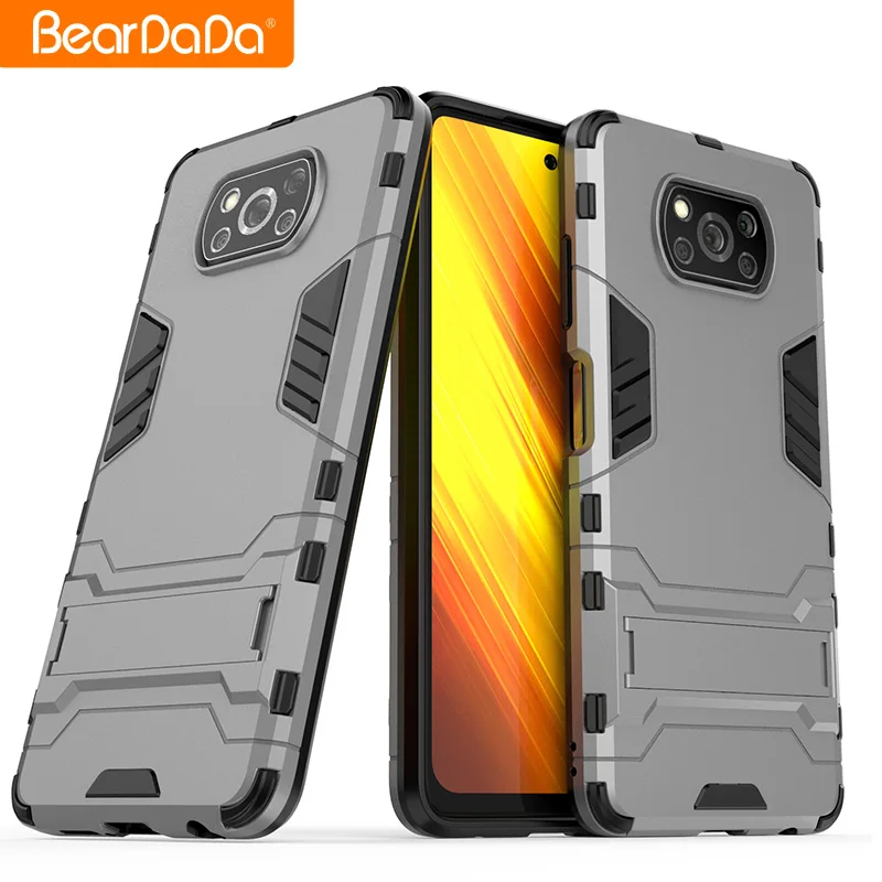 

Wholesale Impact Resistant Phone Cover Iron Bear Case For Xiaomi Poco X3 NFC