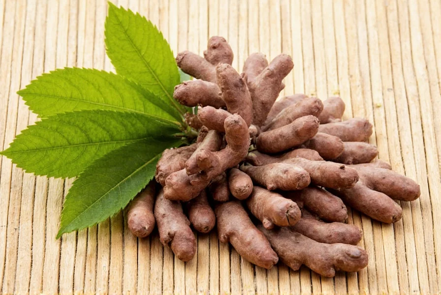 Various forms of black ginger supplements including capsules, powder, and dried rhizomes