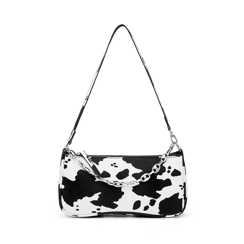 

Factory Direct Sale Summer Fashion All-match Baguette Bag Cow Pattern Texture Shoulder Messenger Bags for Women, 2 colors