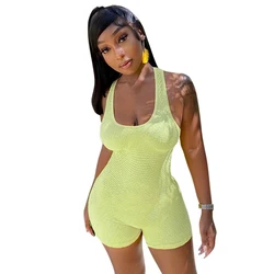 MS455 New Fashion Casual Womens Jumpsuit Rompers Biker Short One Piece Sets Backless Outfit Women Bodycon Jumpsui