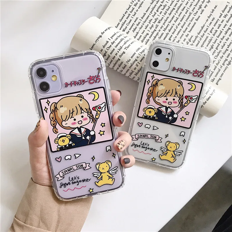 

transparent magic girl cardcaptor sakura Case For iphone 12 pro max 12 Mini 11 XS X Soft cartoon Cases, Colorful