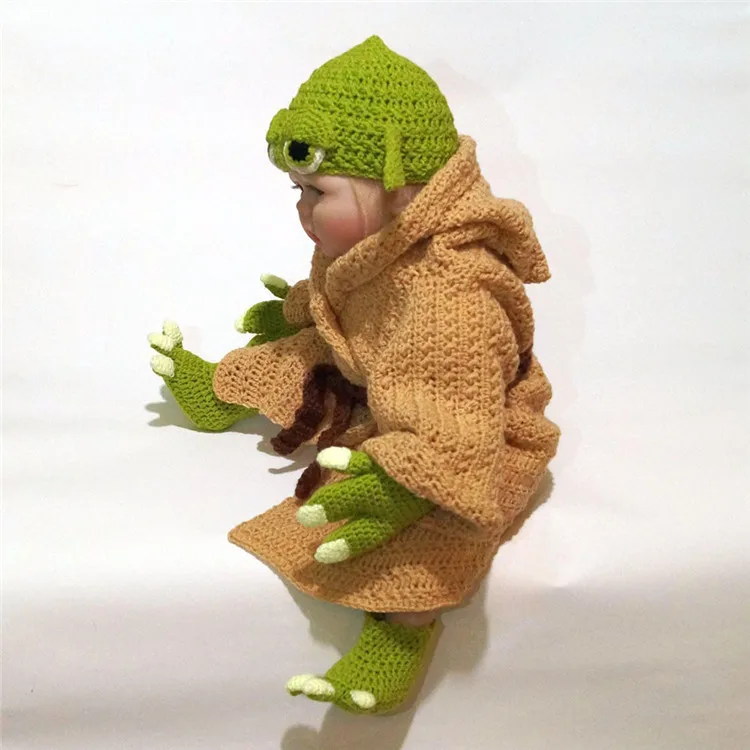Newborn Baby Yoda Photo Vêtements Hand Knit Clothes Photo Prop Chapeau 17003 