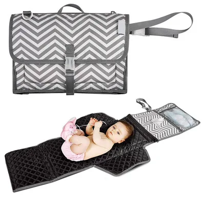 

Portable Diaper Changing Pad Waterproof Baby Travel Changing Station Lightweight Large Travel Mat Diaper Clutch Acceptable, Gray/customized colors