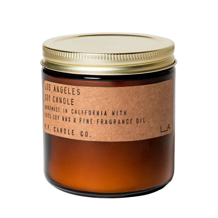 
hot sell 100ml 200ml amber cylindrical glass jar for scented candle 