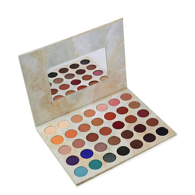 

Custom 35-color Eyeshadow Palette Marble Glitter & Matte Vegan Eyeshadow Palette