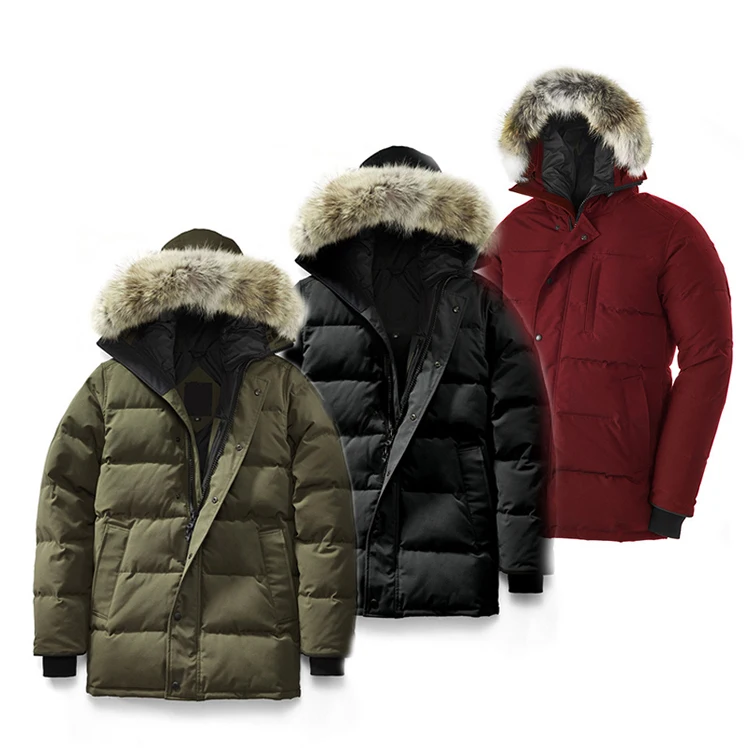 

Wholesale Free Shipping E47 Long Parka Thermal Winter Fur Down Coat For Man With Logo Canada Of Goose Down Jacket
