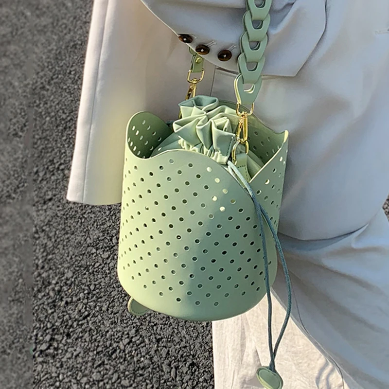 

New Summer Color Bucket Shoulder Bag Women Drawstring Female Messenger Bags Ladies tas wanita