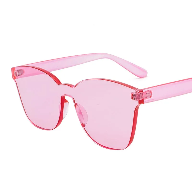 

Wholesale Unisex Retro Color Lens Sun Glasses One-Piece Red Plastic Sunglasses Square Women Sunglasses High Quality