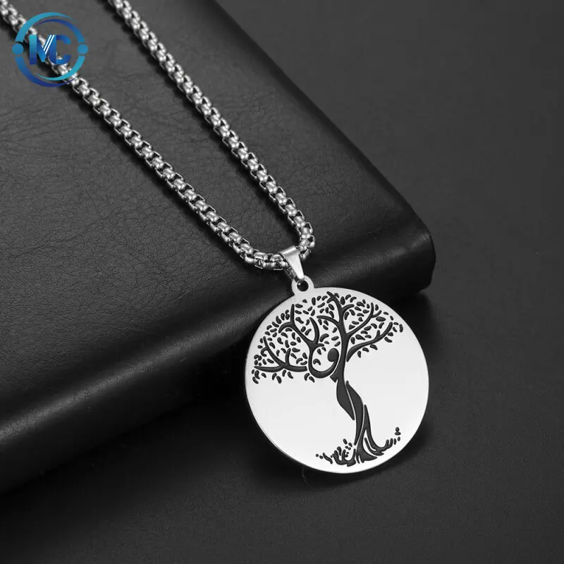 

2021 New stainless steel life tree necklace lady fashion classic pendant jewelry for women
