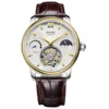 Custom Logo Elegant Moon Phase Men's Tourbillon Watch Mechanical Automatic
