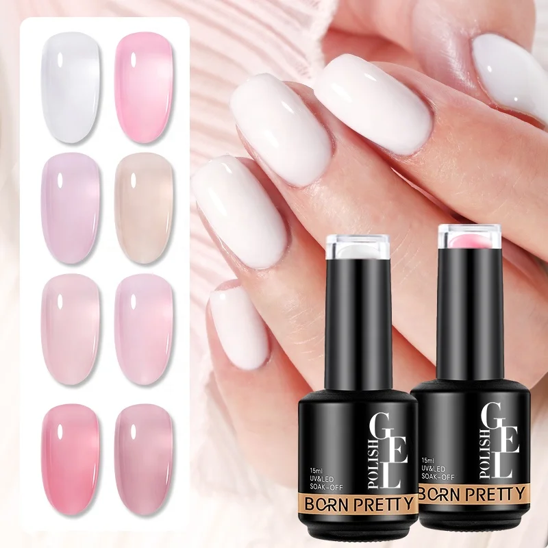 

BORN PRETTY 2in1 Camouflage Rubber Base Nails Gel Polish Private Label Self-leveling Odorless Color Rubber Base Coat