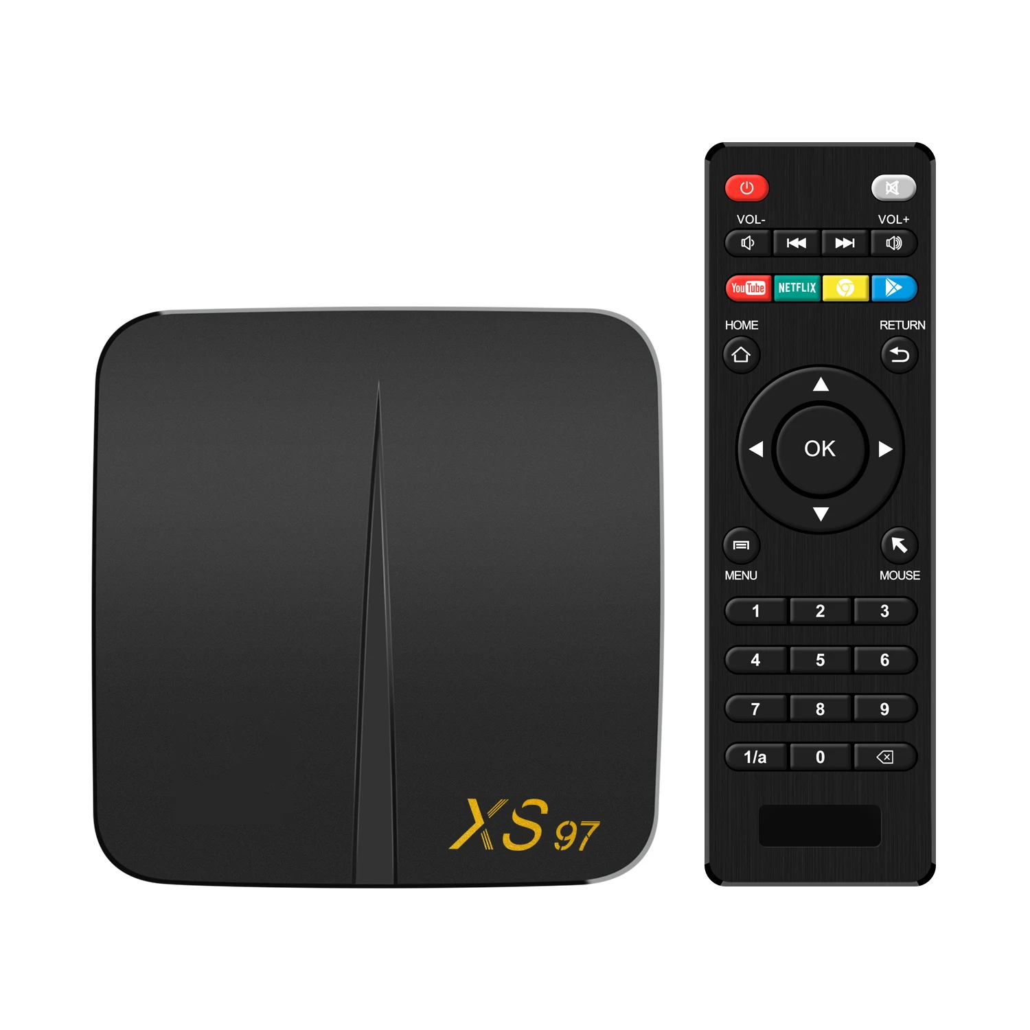 

Factory Direct Cheap Price S905W XS97 2.4G WiFi 100M ethernet android 9.1 Quad Core h.265 DDR3 2gb ram 8gb ROM 4K OTT tv box, Balck