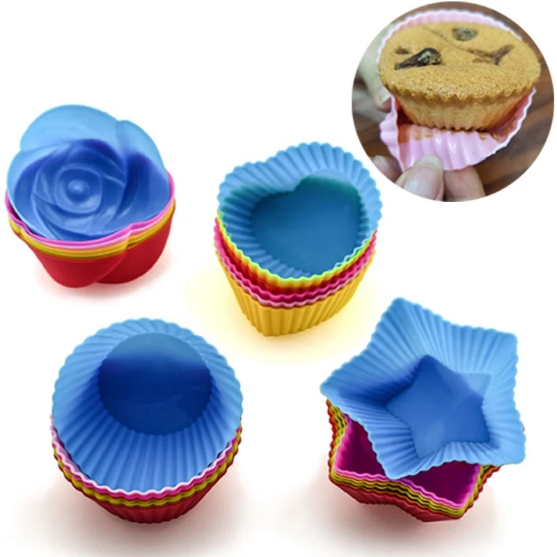 

DM333 Custom BPA Free Reusable Dessert Cake Cookies Pastry Cupcake Liners Mould Epoxy Resin Muffin Cup Silicone Mold For Baking